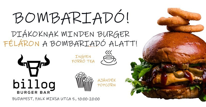 Burger féláron, tea és popcorn ingyen a bombariadó napján